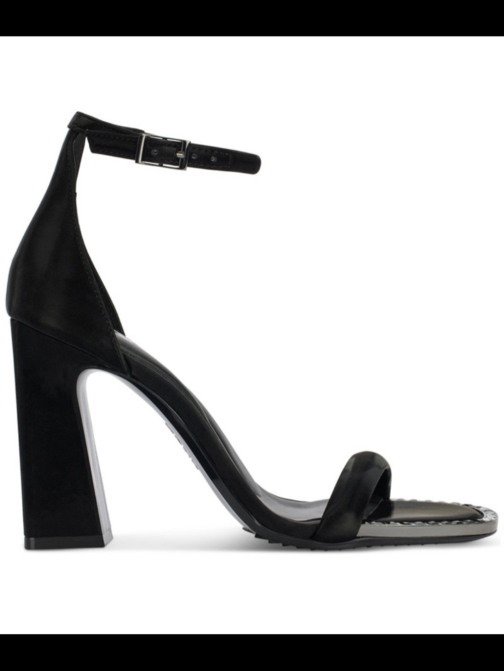 DKNY Black Waylin Ankle-Strap Block Heel Sandal - Picture 2 of 4